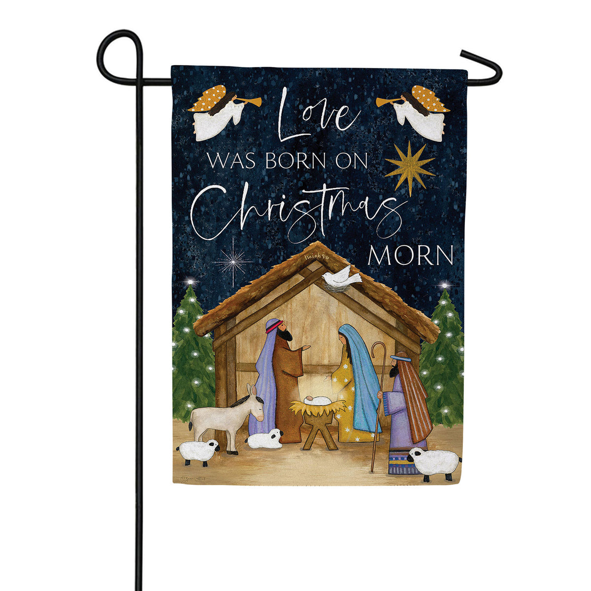 Evergreen Love Was Born Suede Garden Flag