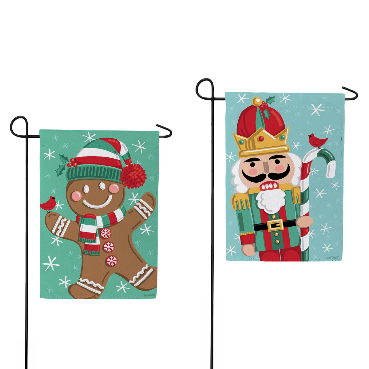 Evergreen Christmas Icons Reversible Suede Garden Flag