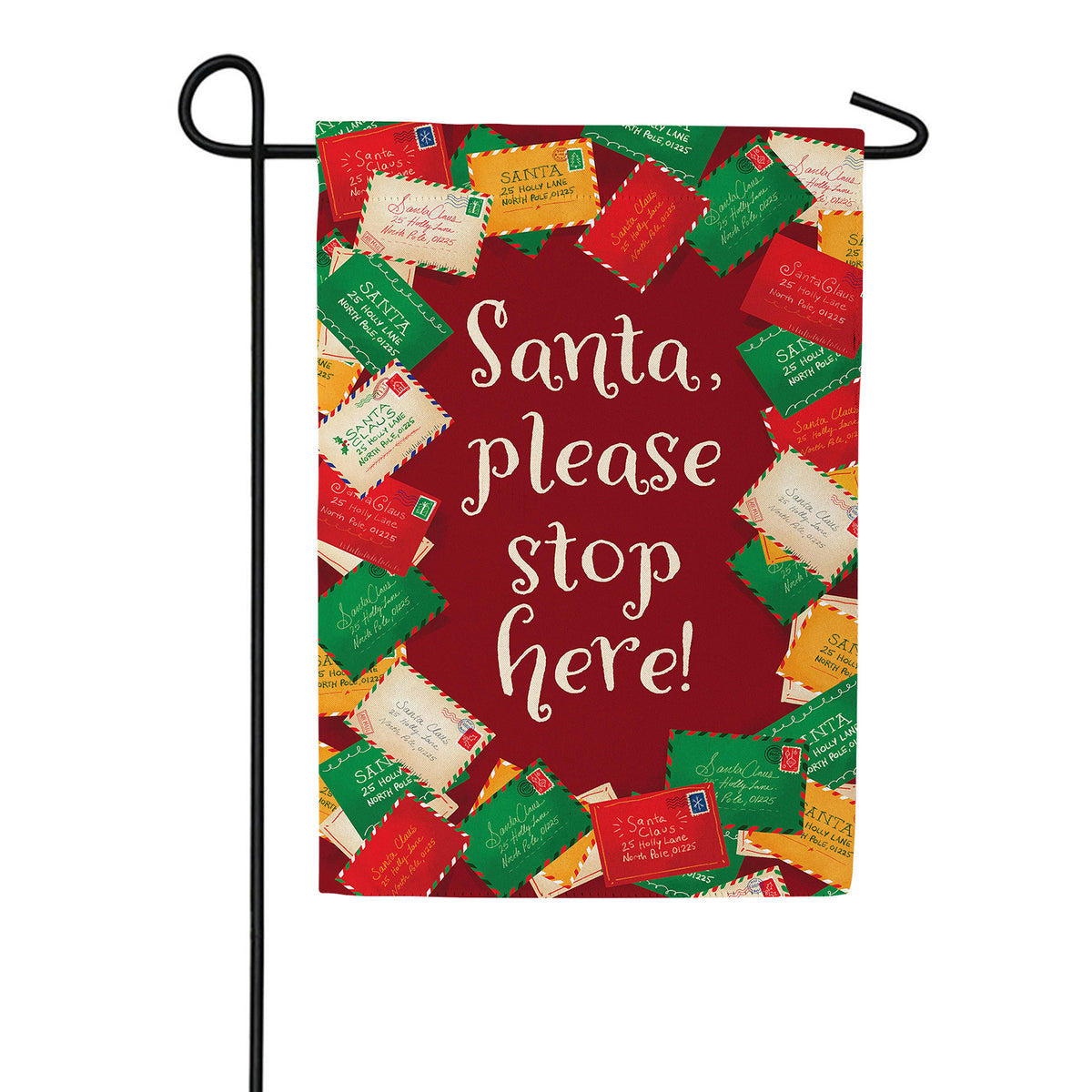 Evergreen Letters To Santa Suede Garden Flag