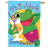 Evergreen Applique House Flag - 5 o Clock Frog