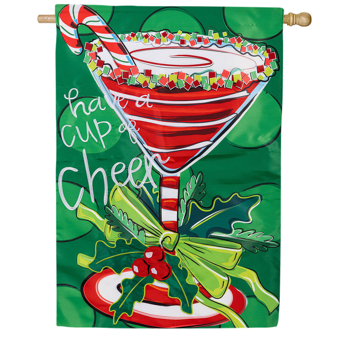 Have a Cup of Cheer Applique House Flag