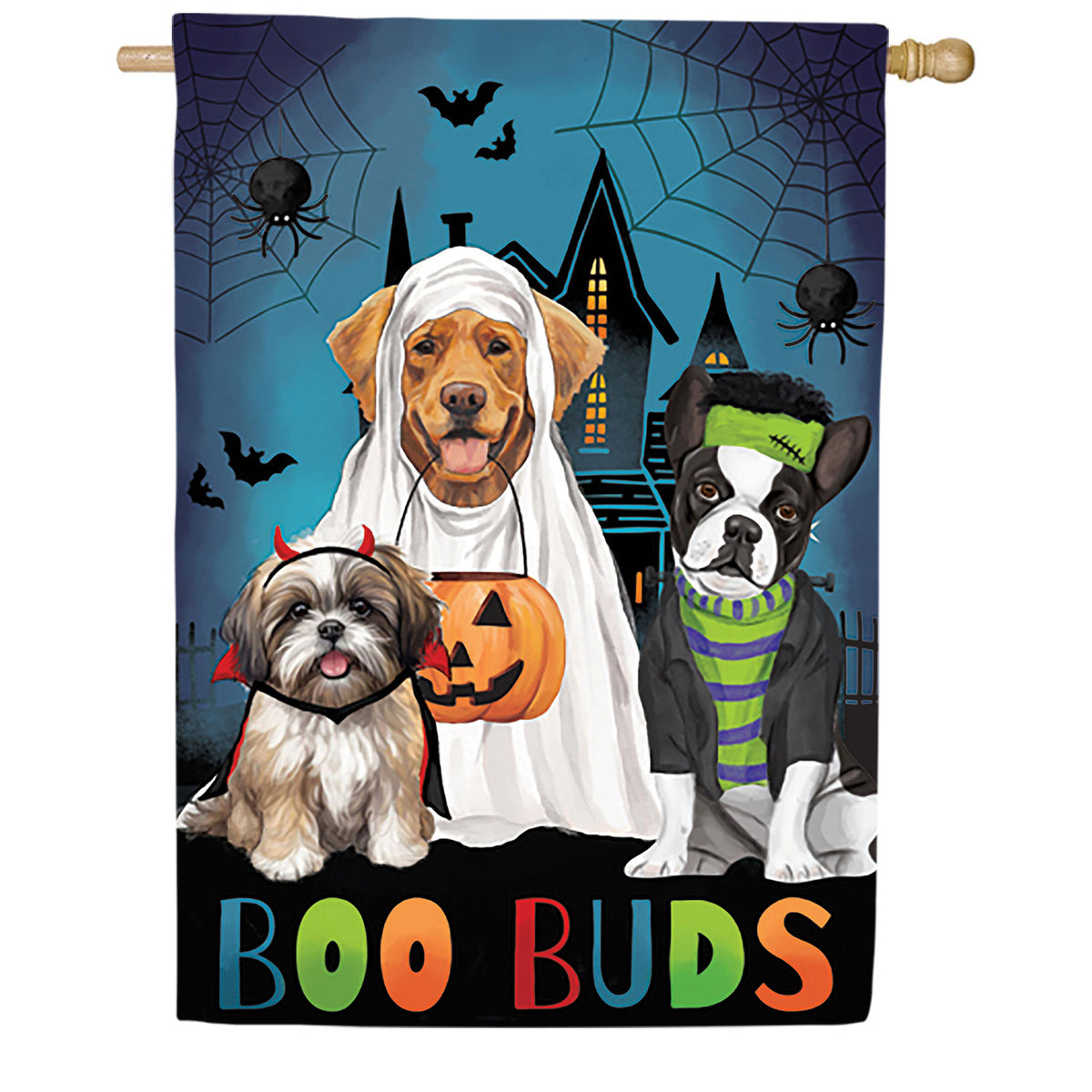 Boo Buds Applique House Flag
