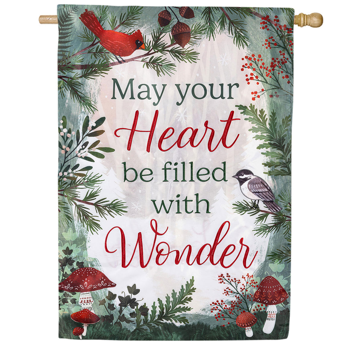 Wondering Heart Applique House Flag
