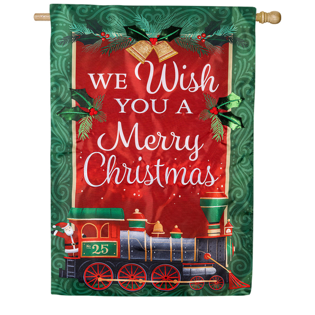 North Pole Express Applique House Flag