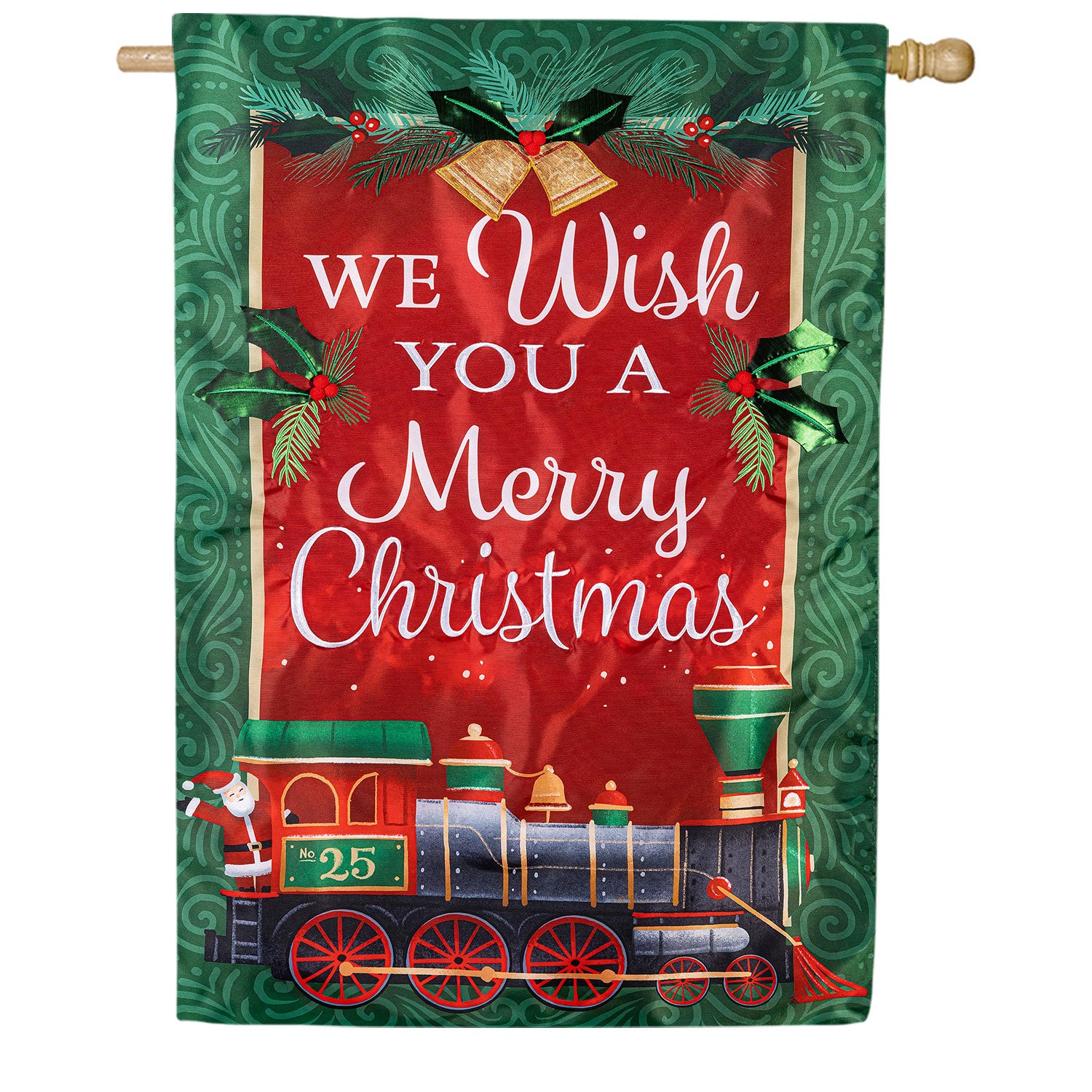 North Pole Express Applique House Flag