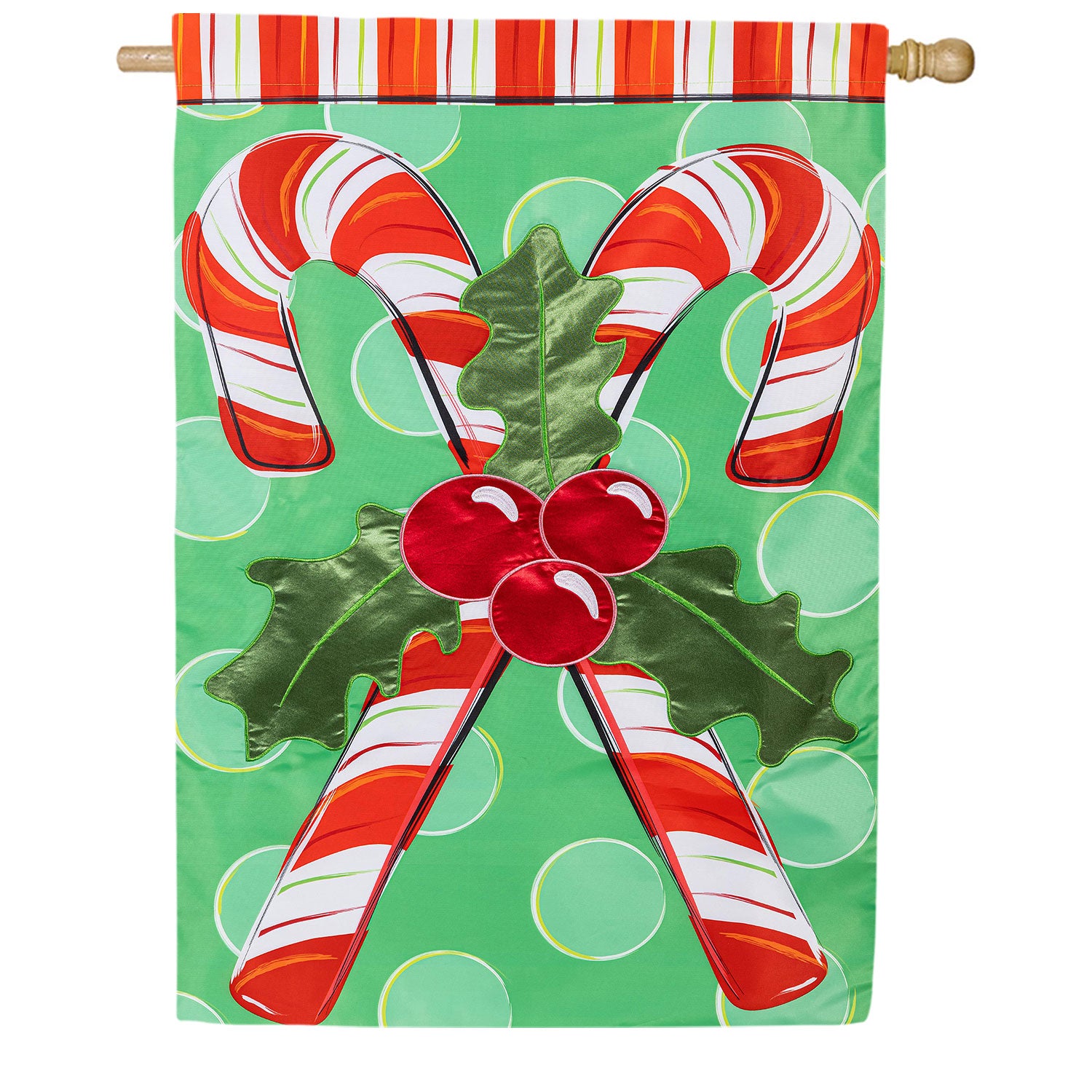 Candy Cane Christmas Applique House Flag