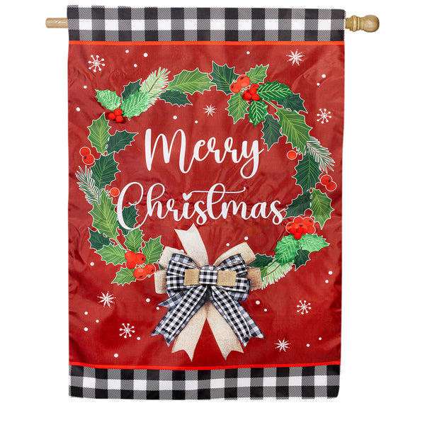 Evergreen Merry Christmas Y'all Applique House Flag - Thumbnail 2