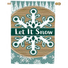 Winter Snowflake Applique House Flag