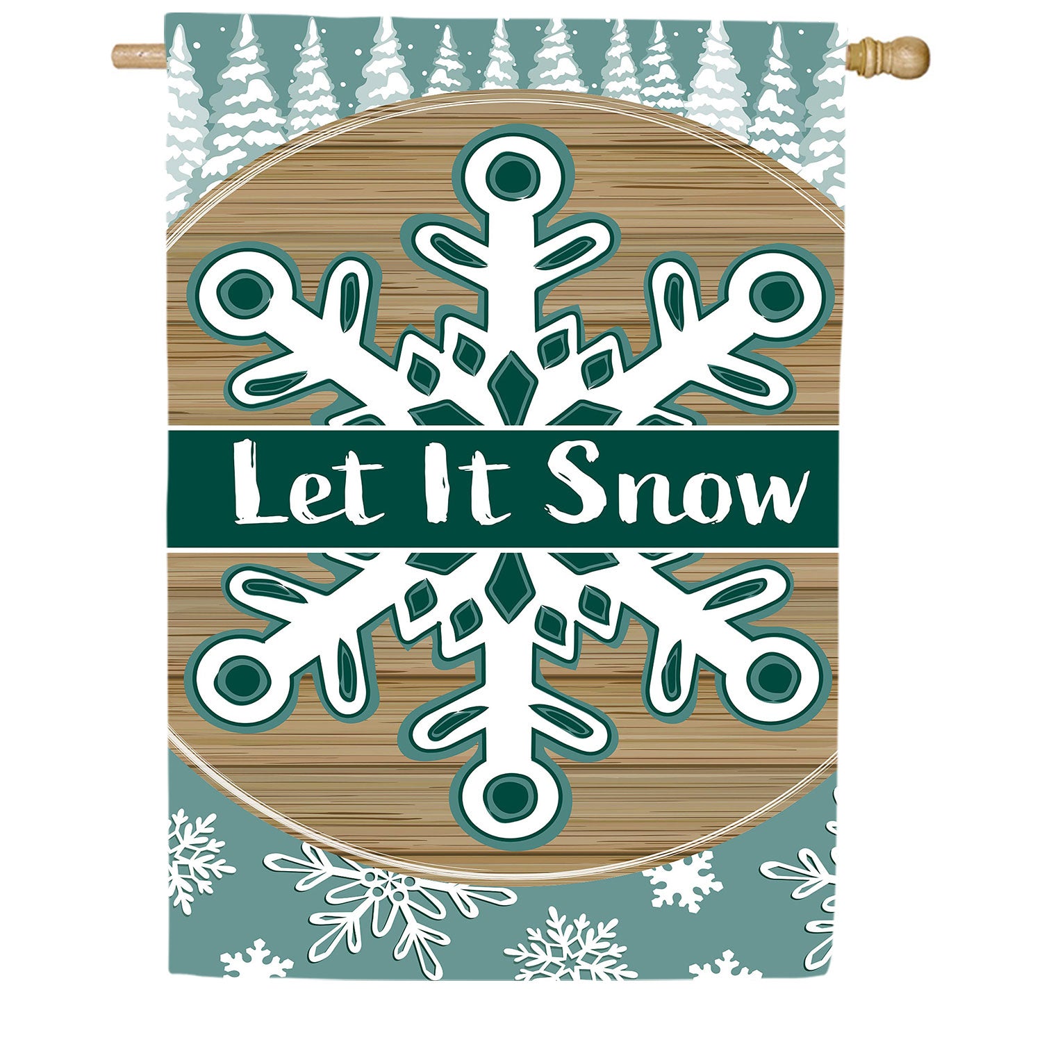 Winter Snowflake Applique House Flag