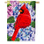 Red Cardinal and Hydrangeas Double Appliqued House Flag