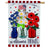 Patriotic Floral Welcome Appliqued House Flag