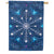 Blue Snowflakes Appliqued House Flag