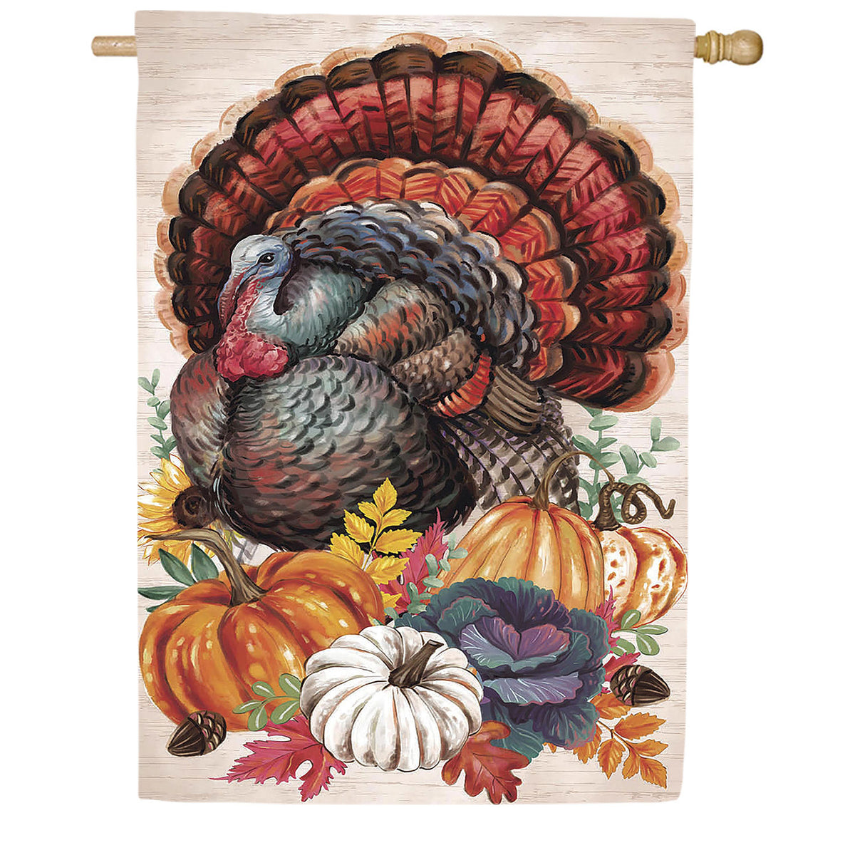 Elaborate Turkey Applique House Flag