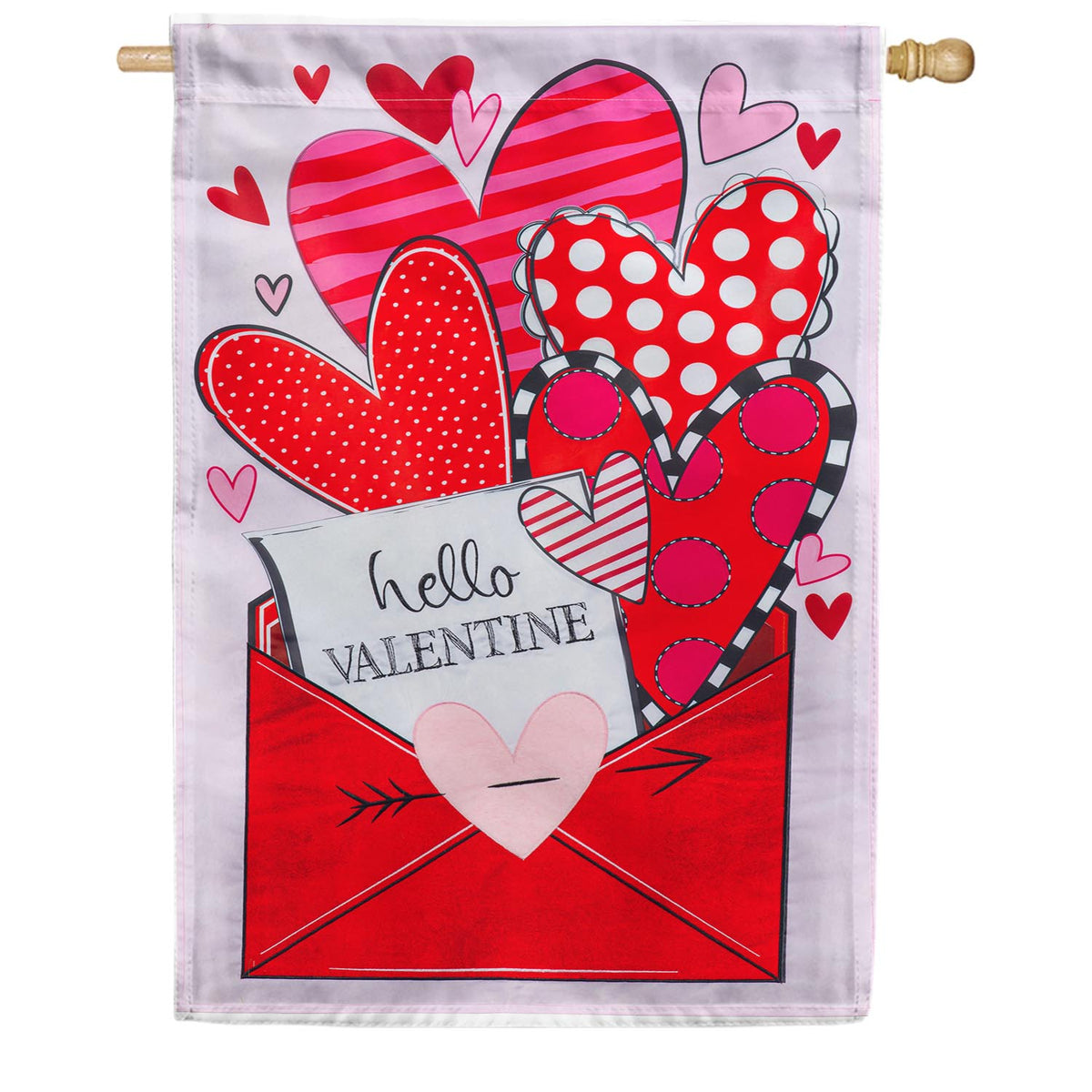 Evergreen Sending Love Valentine's Day Appliqued House Flag