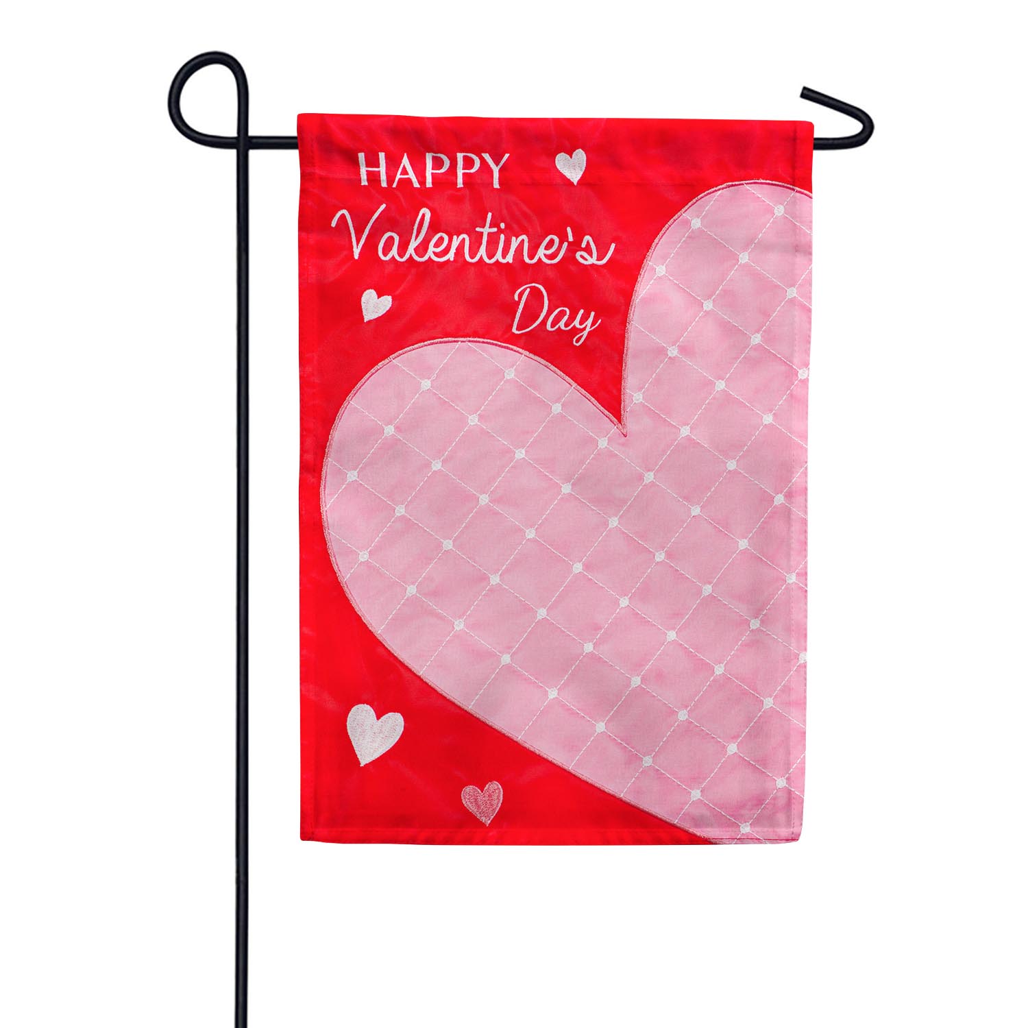 Evergreen Happy Valentine's Day Applique Garden Flag