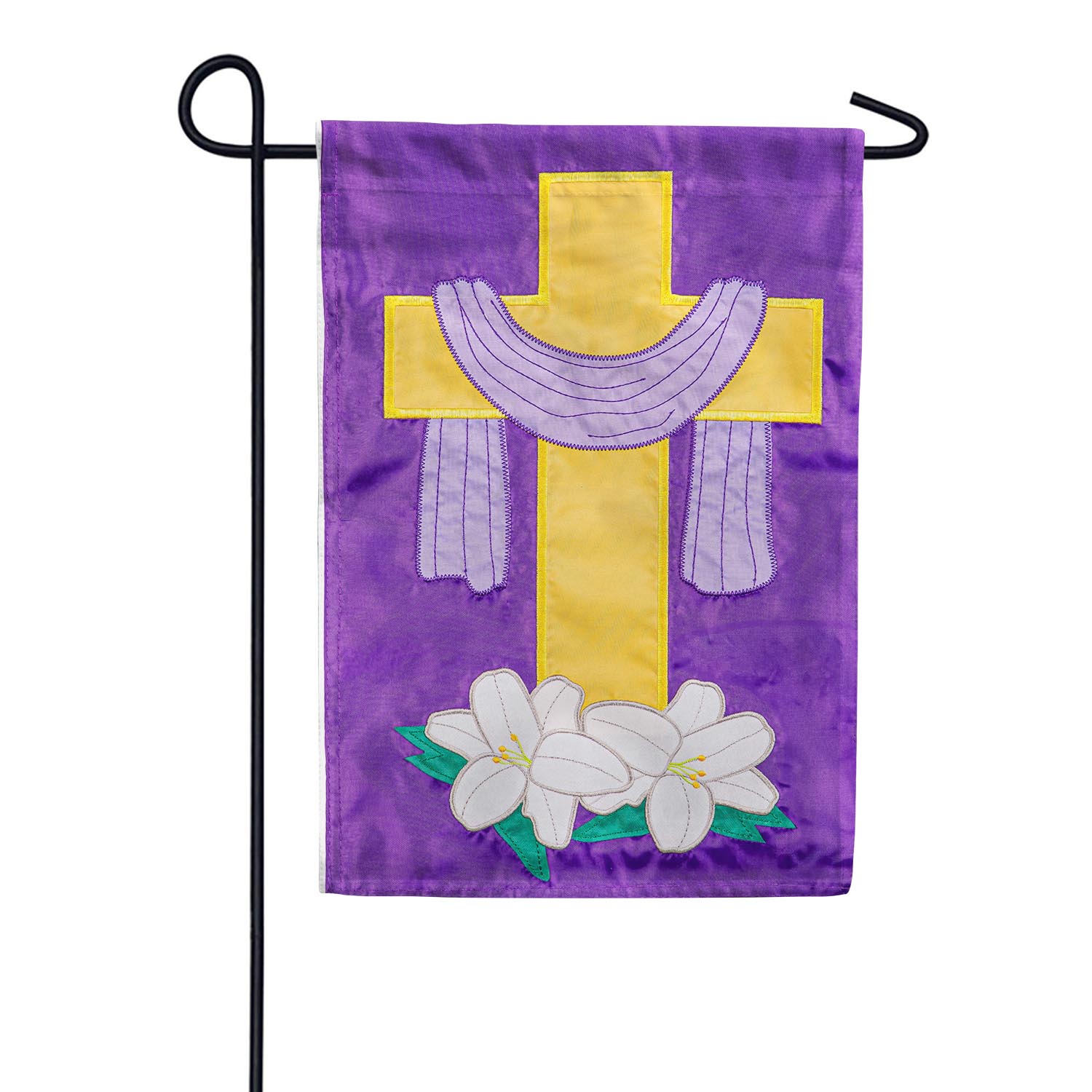 Evergreen Easter Cross Basic Applique Garden Flag
