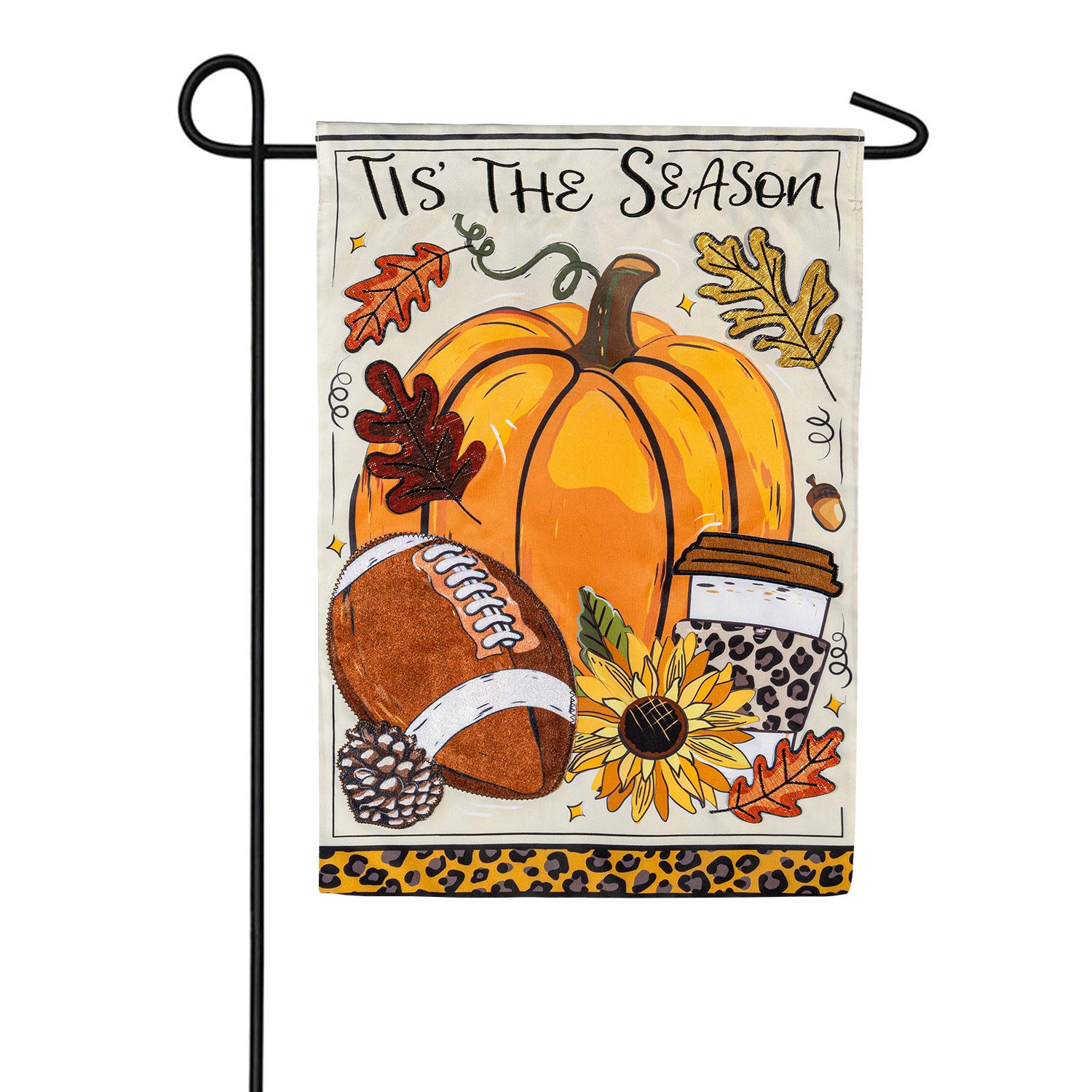 Evergreen Tis' The Season Fall Applique Garden Flag