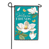 Leopard Magnolia Welcome Friends Double Sided Applique Garden Flag