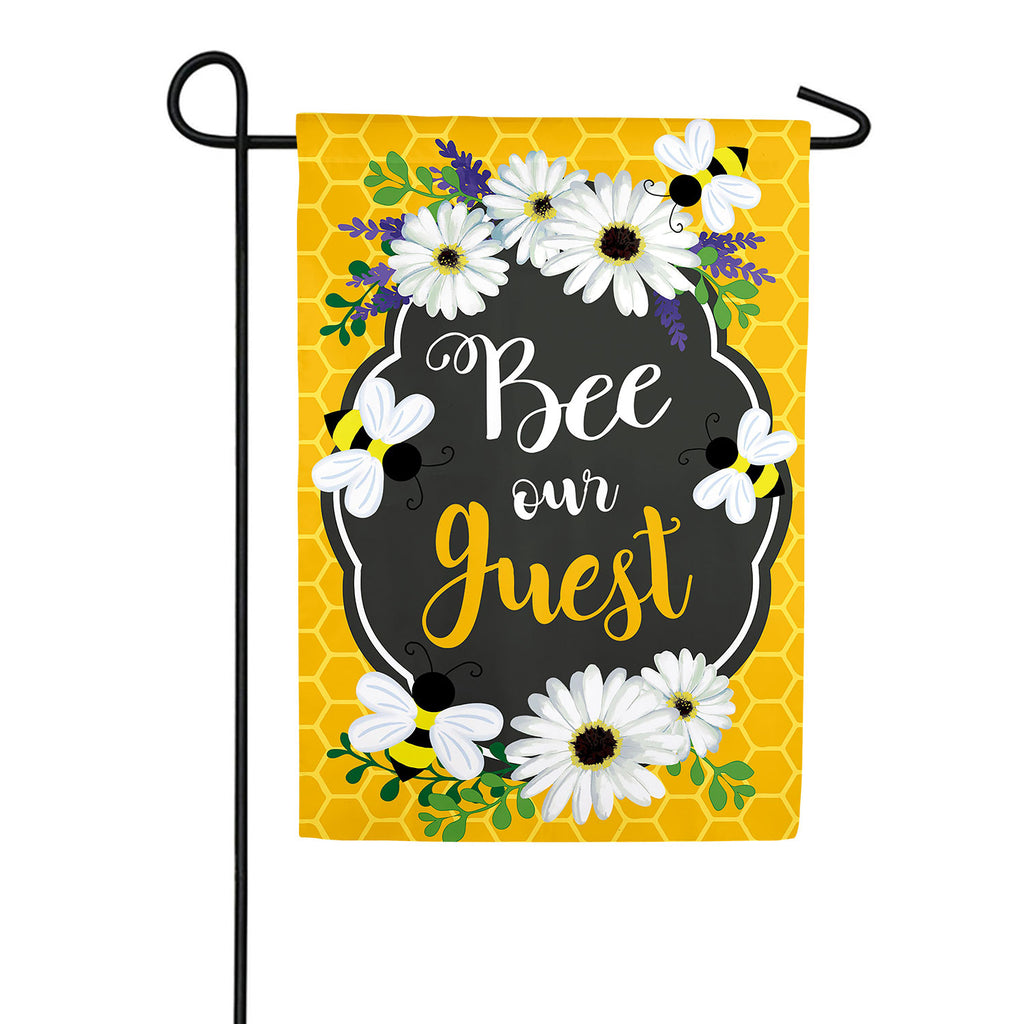 Bee Our Guest Frame Double Sided Applique Garden Flag