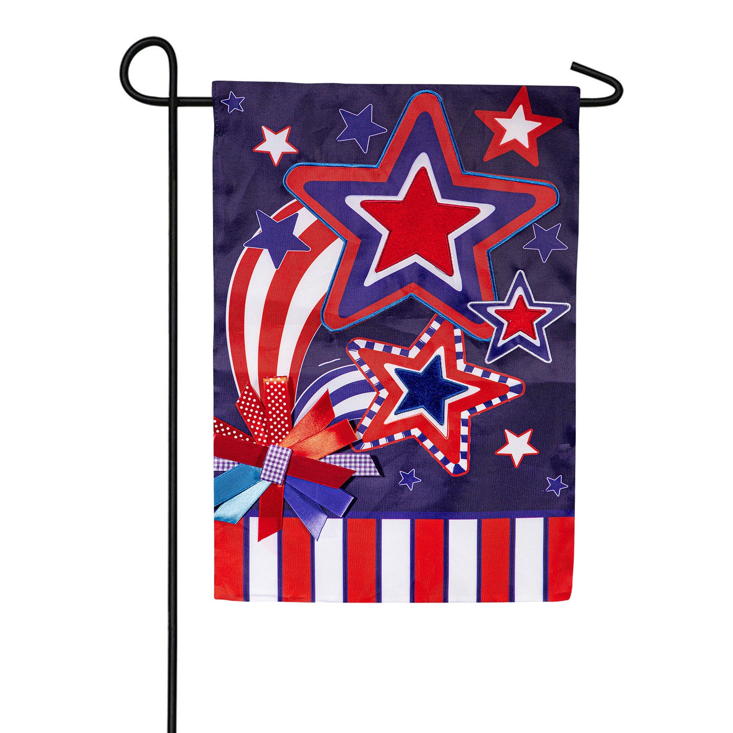 Evergreen Stars and Stripes Applique Garden Flag