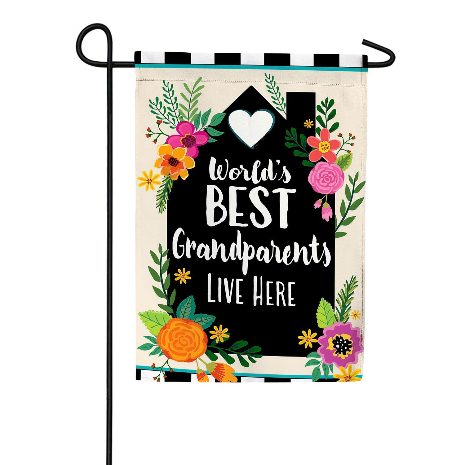 Worlds Best Grandparents Applique Garden Flag