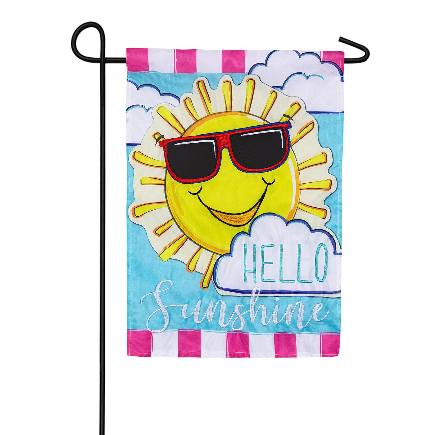 Hello Sunshine Applique Garden Flag