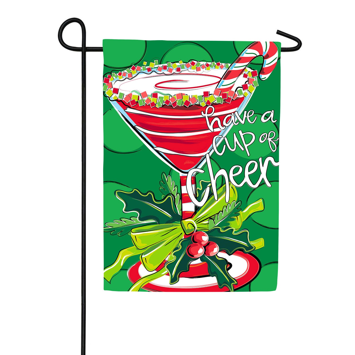Have A Cup Of Cheer Applique Garden Flag