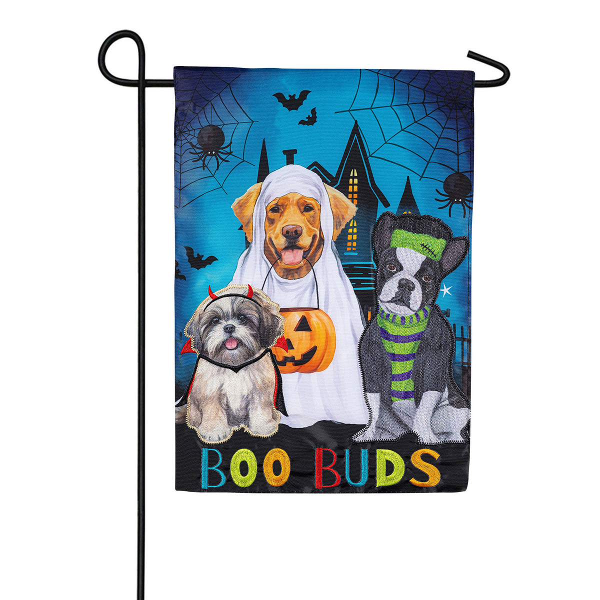 Evergreen Boo Buds Applique Garden Flag