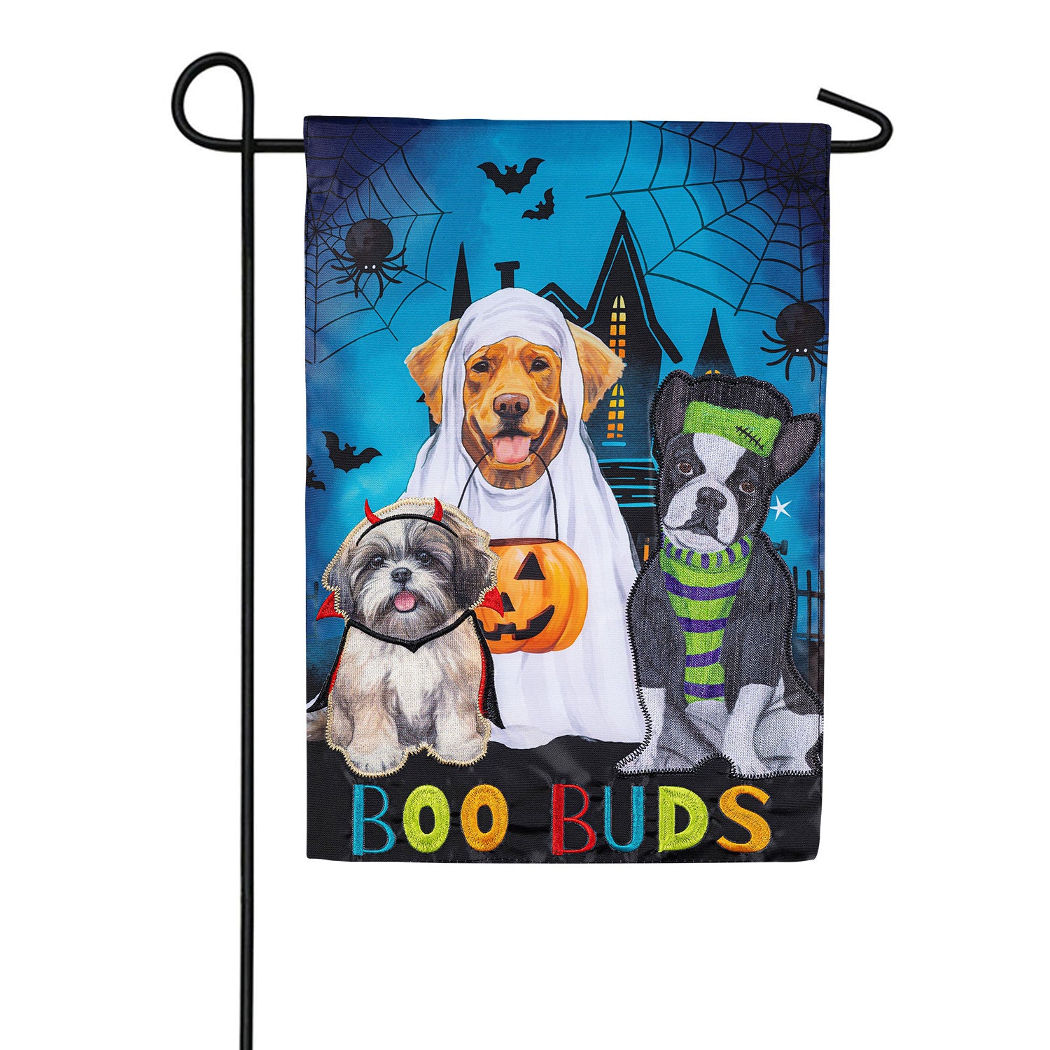 Evergreen Boo Buds Applique Garden Flag