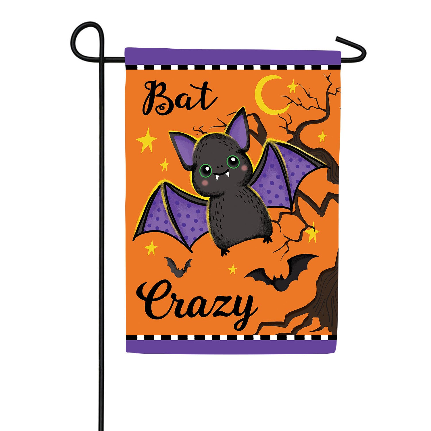 Evergreen Gone Batty Applique Garden Flag