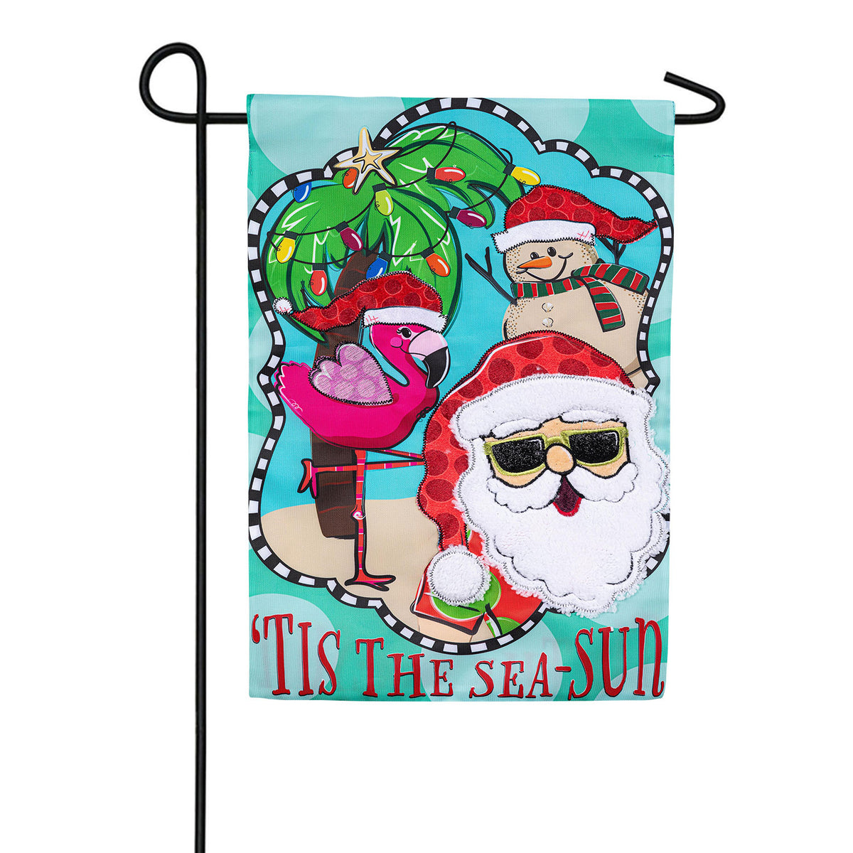 Tis The Sea-Sun Applique Garden Flag
