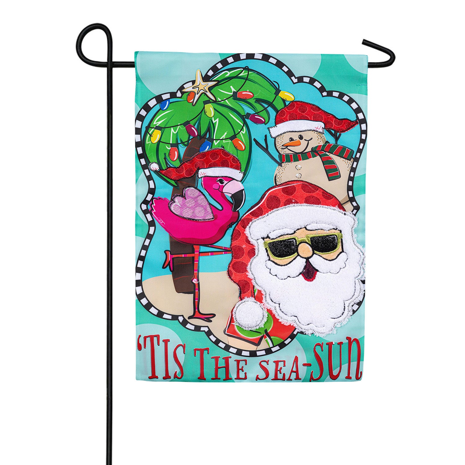 Tis The Sea-Sun Applique Garden Flag