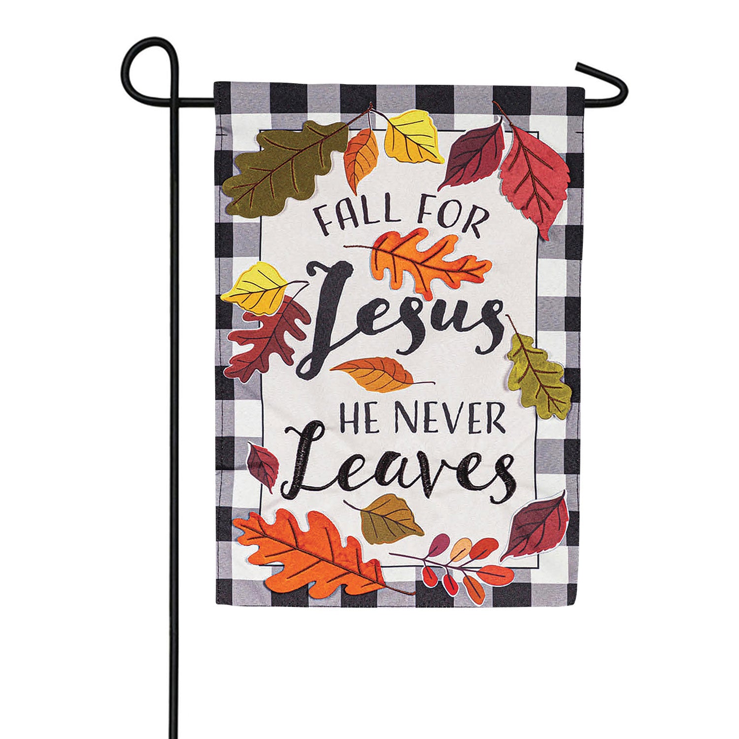 Fall For Jesus Applique Garden Flag