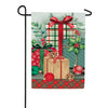 Vintage Holly Present Applique Garden Flag