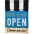 We are Open Applique Garden Flag