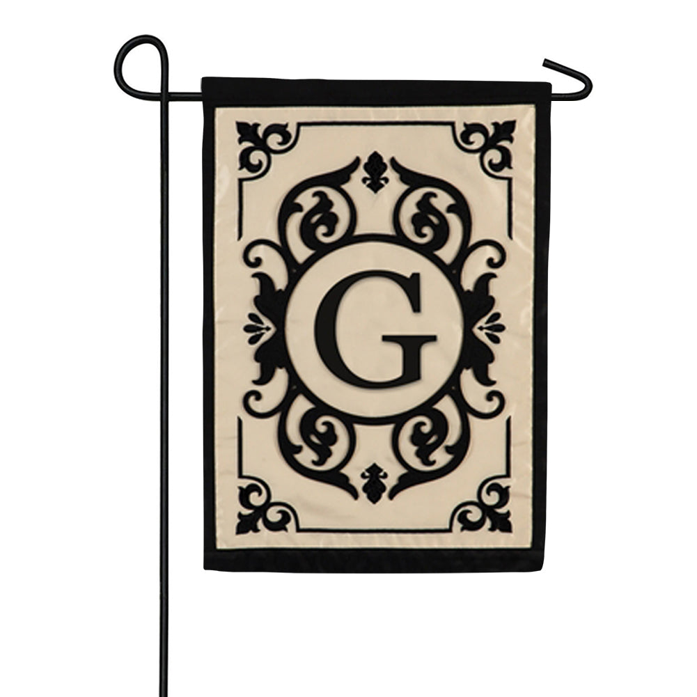 Cambridge Monogram Flag - G Applique Garden Flag