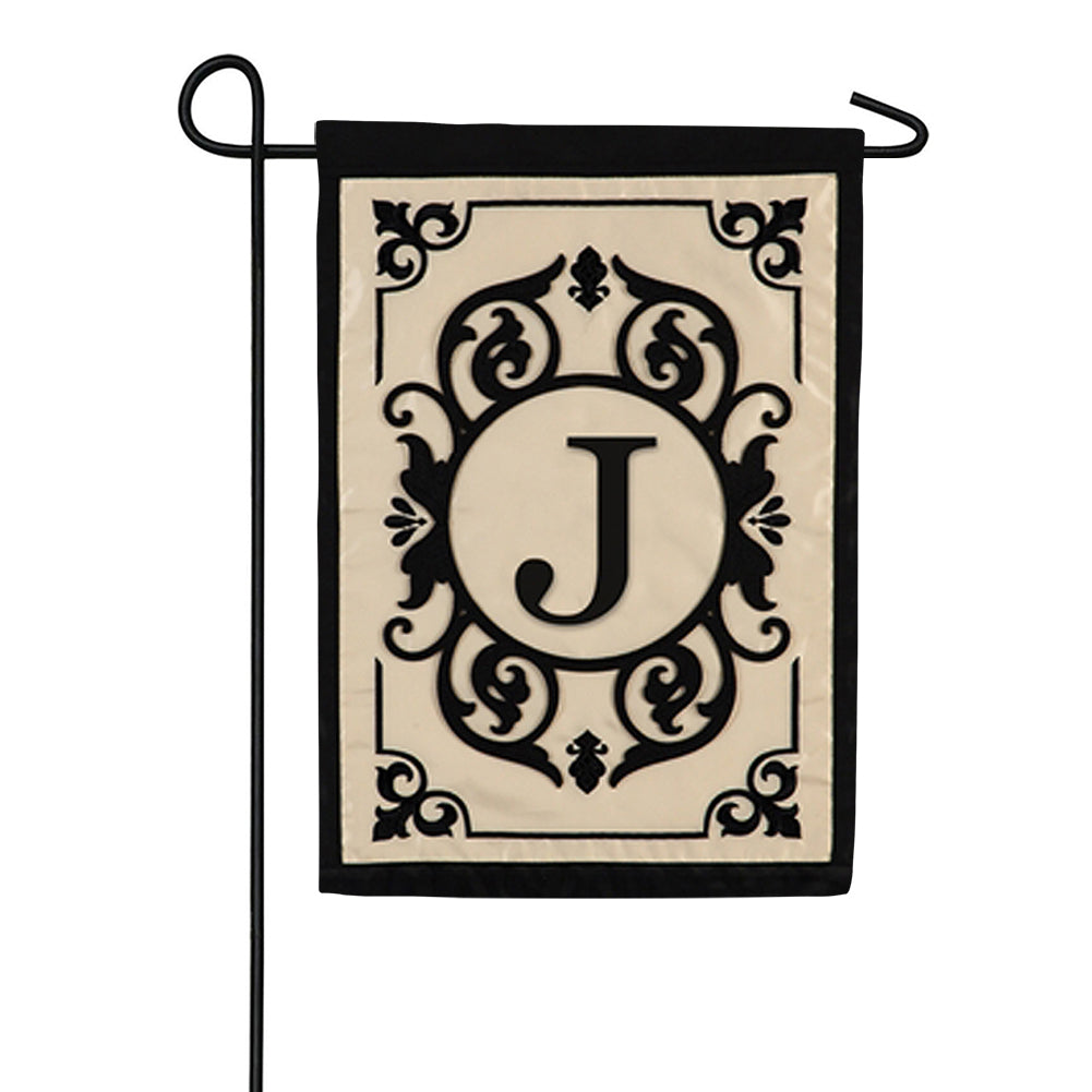 Cambridge Monogram Flag - J Applique Garden Flag