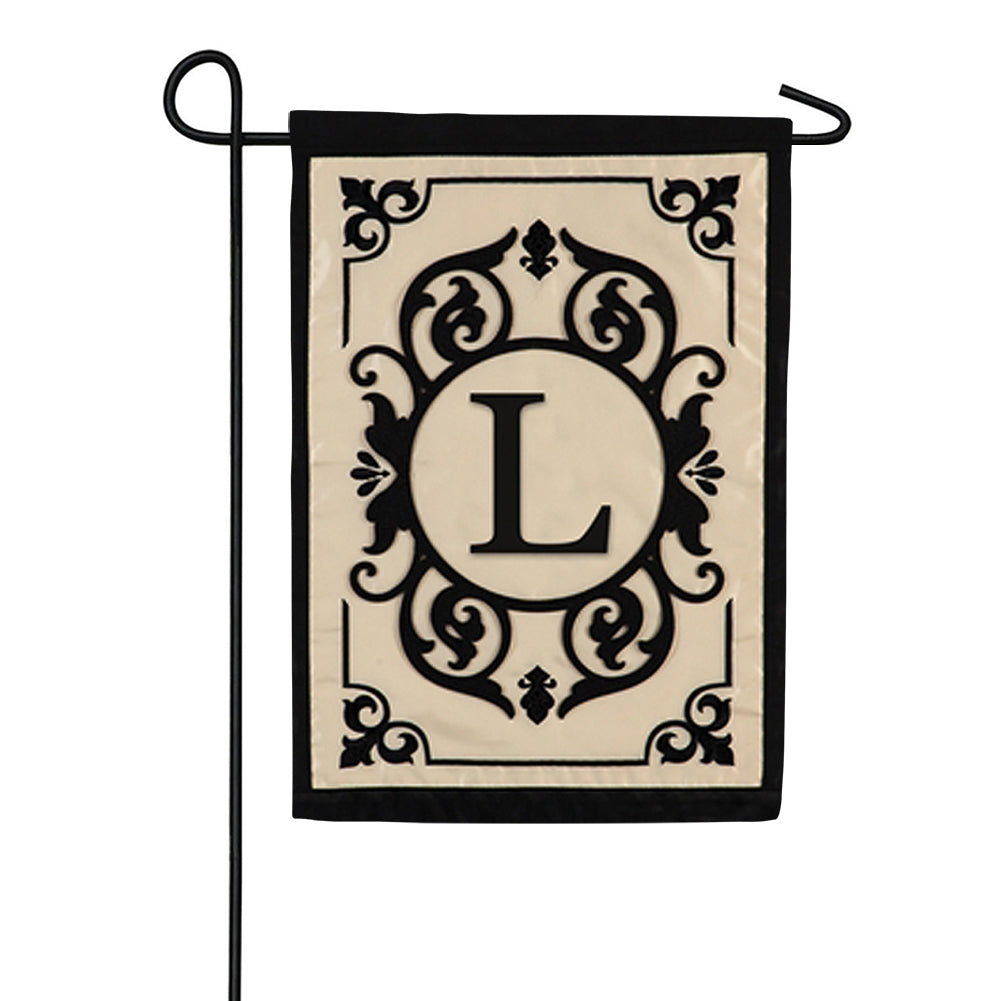 Cambridge Monogram Flag - L Applique Garden Flag
