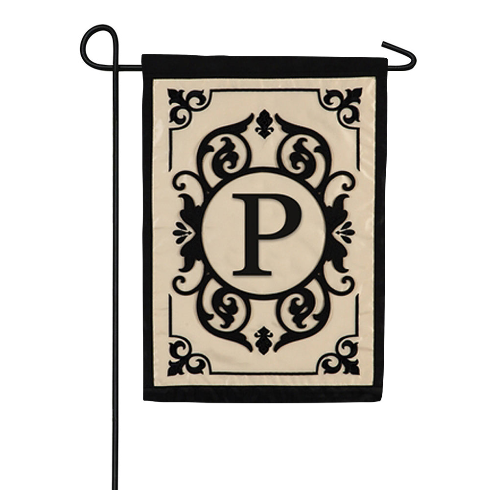Cambridge Monogram Flag - P Applique Garden Flag