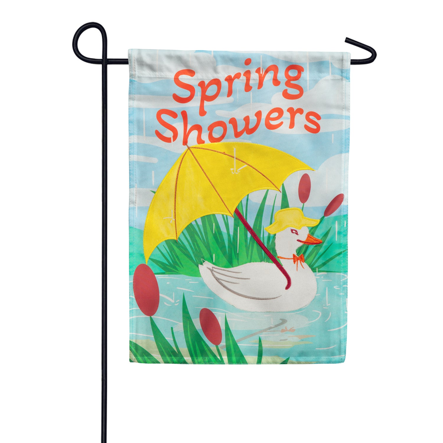 Evergreen Applique Garden Flag - Spring Showers