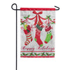 Happy Holidays Stocking Applique Garden Flag