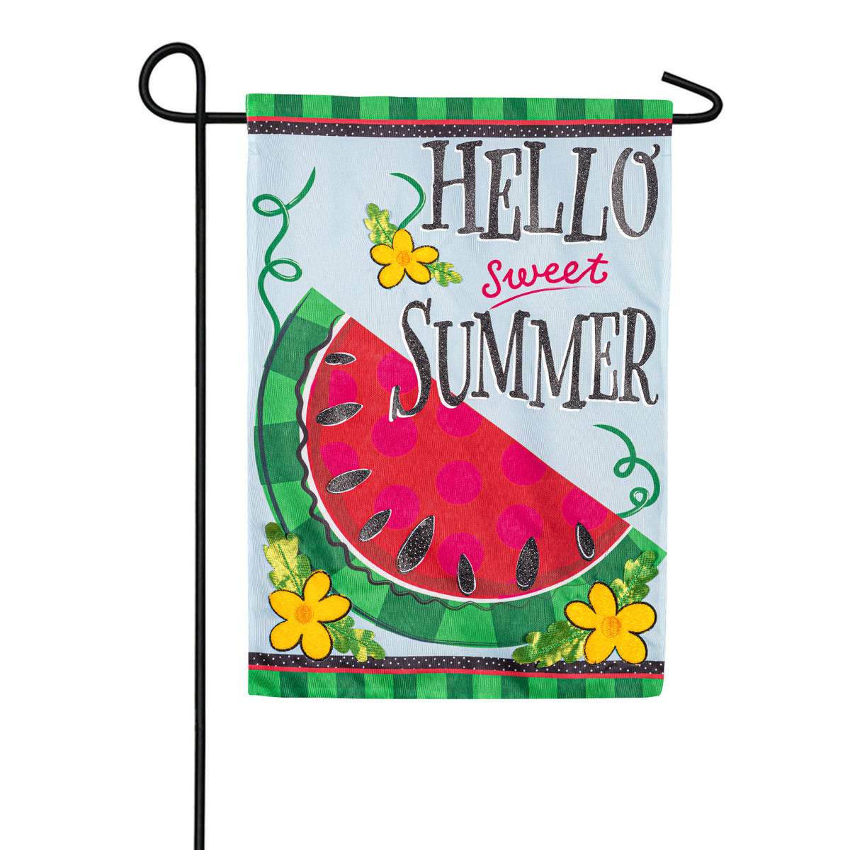 Evergreen Hello Sweet Summer Appliqued Garden Flag