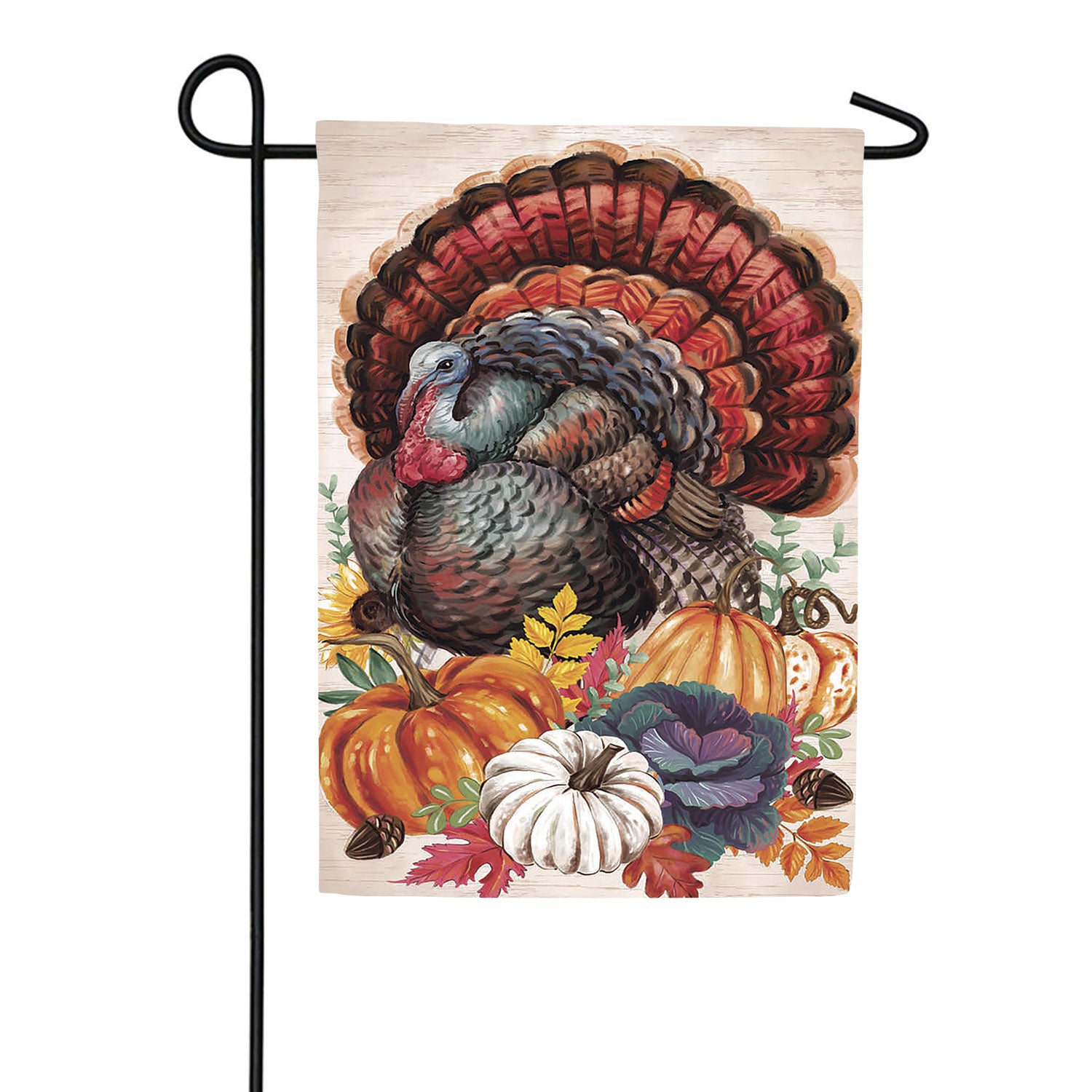 Evergreen Elaborate Turkey Applique Garden Flag