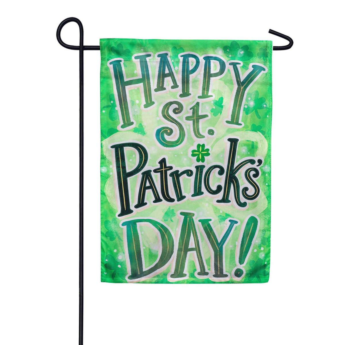 Evergreen Happy St. Patrick's Day Appliqued Garden Flag