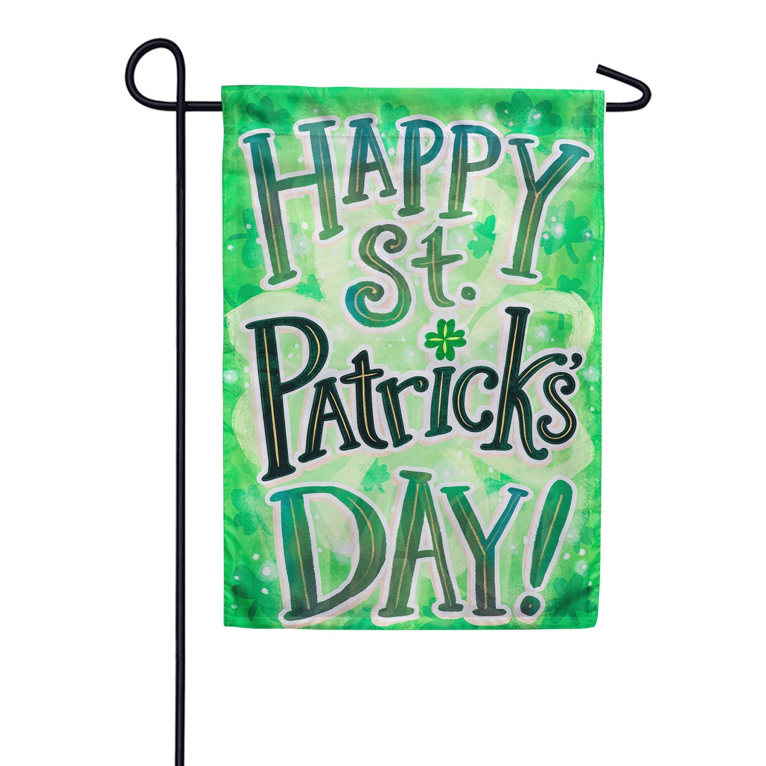 Evergreen Happy St. Patrick's Day Appliqued Garden Flag