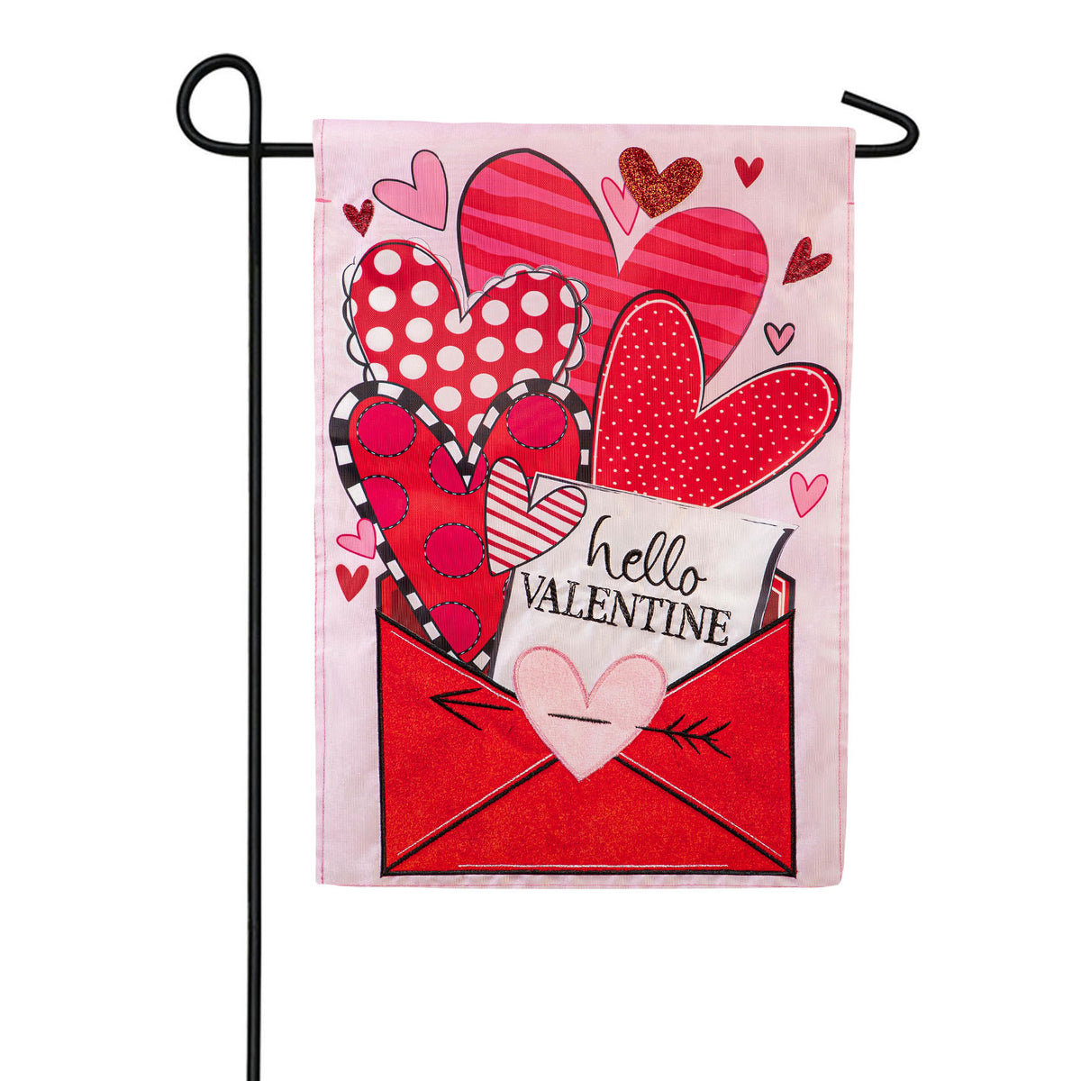Evergreen Sending Love Valentine's Day Appliqued Garden Flag