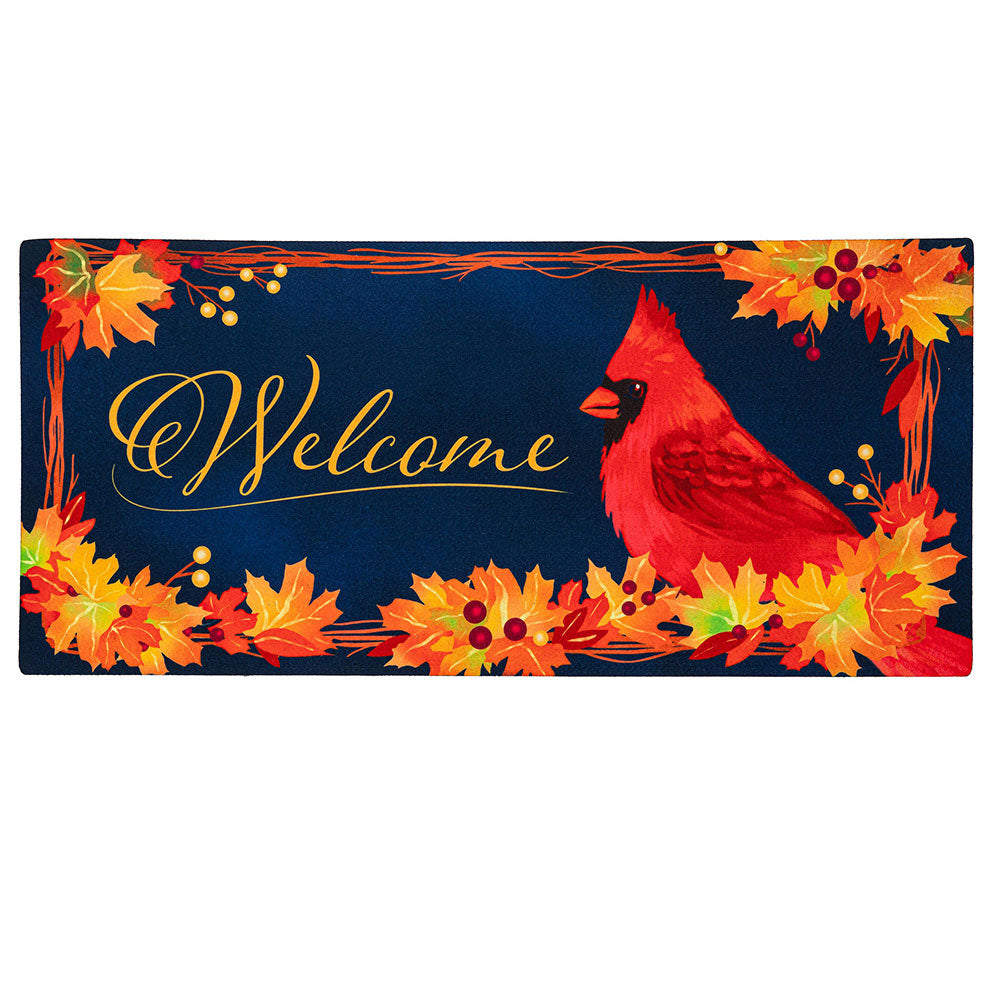 Fall Cardinal Wreath Sassafras Switch Mat