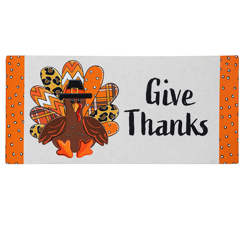Give Thanks Patterned Turkey Sassafras Switch Mat