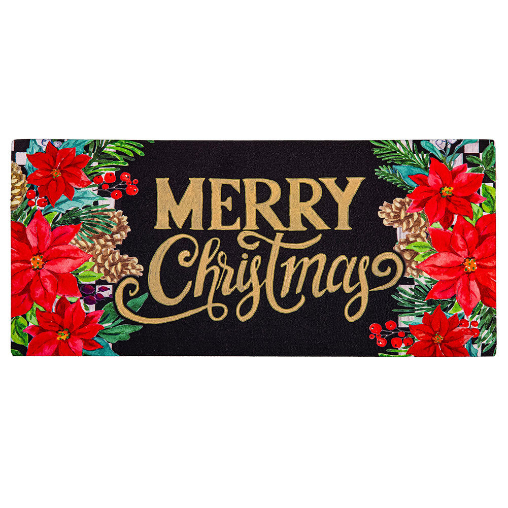 Floral Checkered Merry Christmas Sassafras Switch Mat