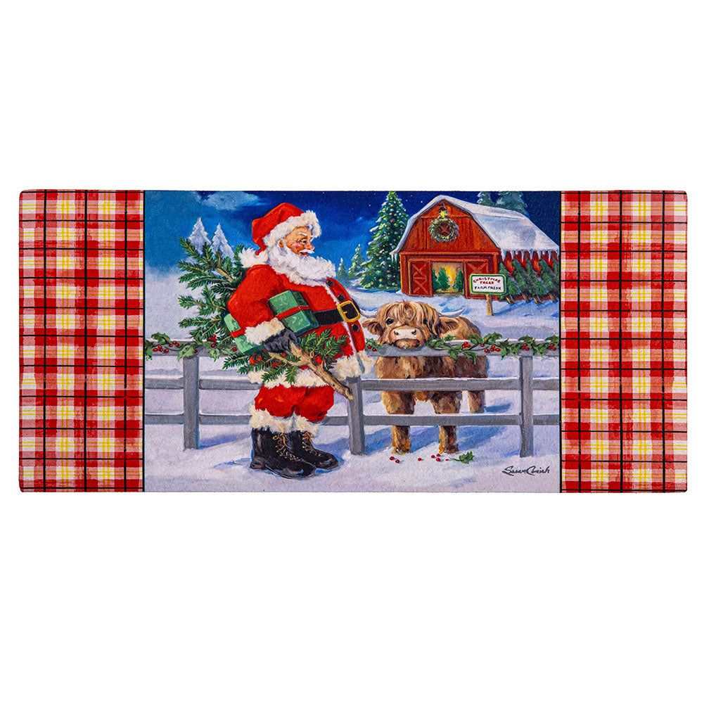 Farm Santa & Highland Cow Sassafras Switch Mat